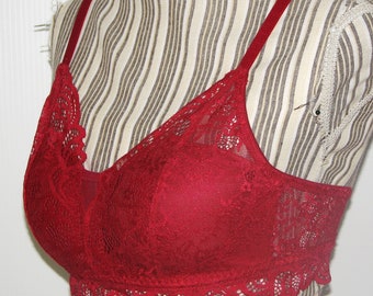 Fully Padded Stuffed Cups  Lace Mastectomy Bra -  34A