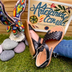 Huarache Sandal All Sizes Boho Hippie Vintage Mexican Style Sandal Huarache leather Oralia original wide friendly image 4