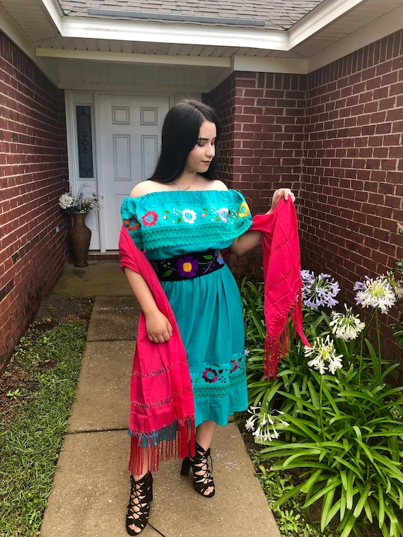 fiesta dress women Mexican Collection Featuring a unique floral pattern with openwork lace design Fiesta Women's Dresses for sale