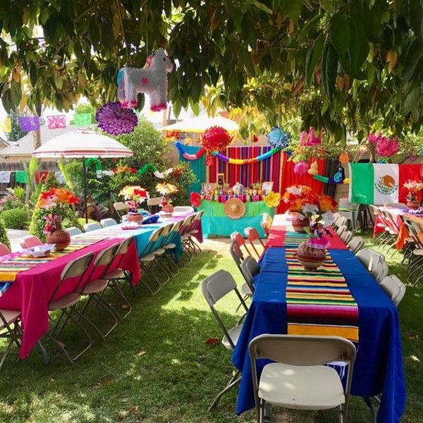 Mexican Sarape Table Runner, Cinco de mayo table runner,