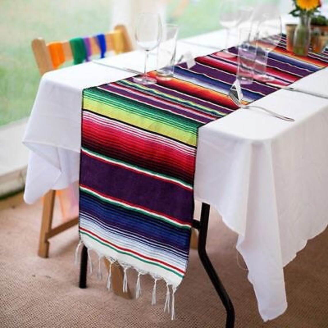 Mexican Sarape Table Runner Cinco de mayo table runner Etsy