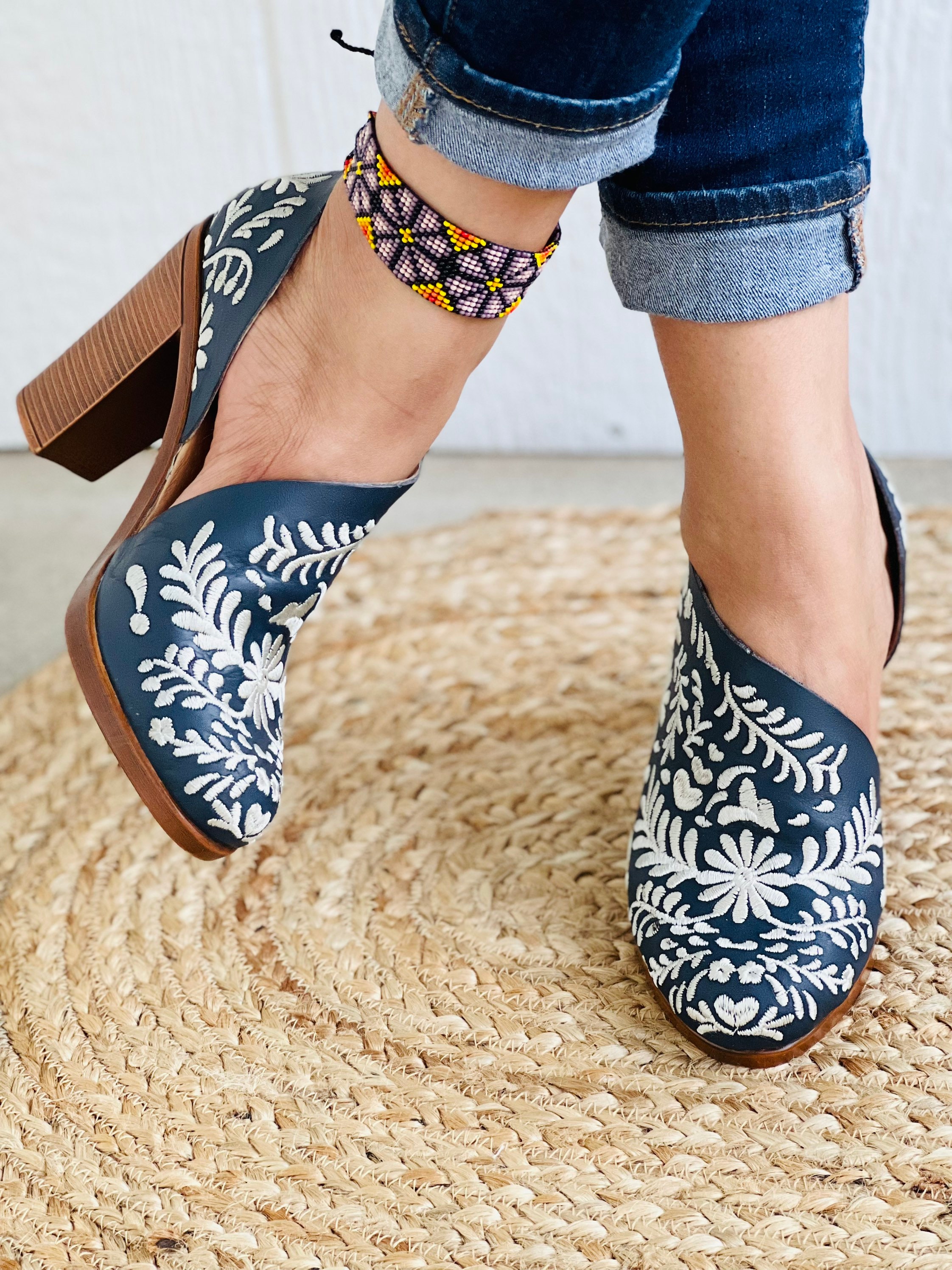 Light Blue Print Heels - Ankle Strap Heels - Block Heels - Tropical Print  Heels - $36.00 - Lulus