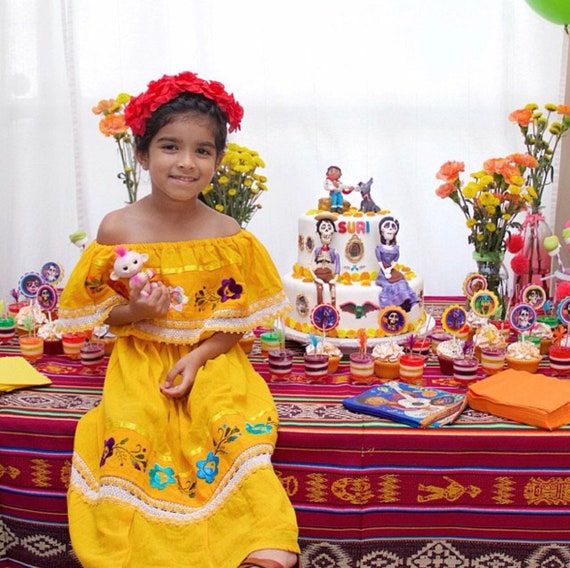 Mexican Girls Yellow Dress 1st Birthday Mexican Dress Cake Etsy