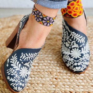 Embroidery Mexican Heel Wedges Huarache Sandal Style Boho - Etsy