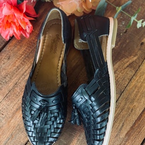 Huarache-sandal - mexikansk stil Boho Hippie Alla storlekar - lädersko 5-10 Artesanias Camila New line (svart) Karlita slutförsäljning