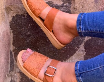 Huarache-sandaal alle maten boho-hippie vintage Mexicaanse stijl- sandaal huaracheleer Laatste opruiming