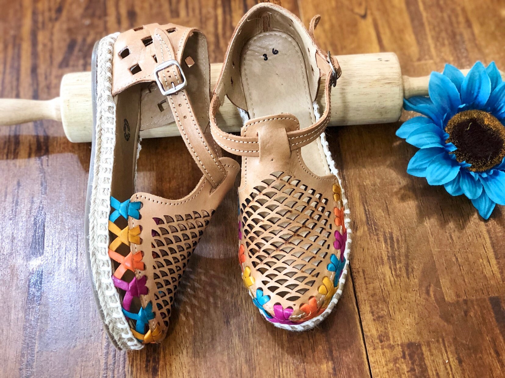 mexican flower sandals