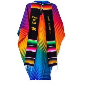 Mexican Serape graduation embroidered sash class of 2022 stole estola bordada de graduacion first generation