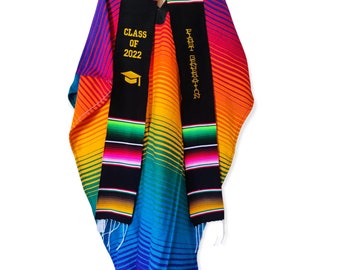 Mexican Serape graduation embroidered sash class of 2022 stole estola bordada de graduacion first generation