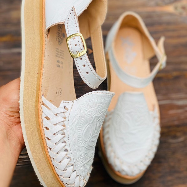 Sandalo in pelle lavorato Huarache Tutte le taglie Boho- Hippie Stile messicano vintage- Sandalia artigianale in pelle rosa finale Liquidazione vendita