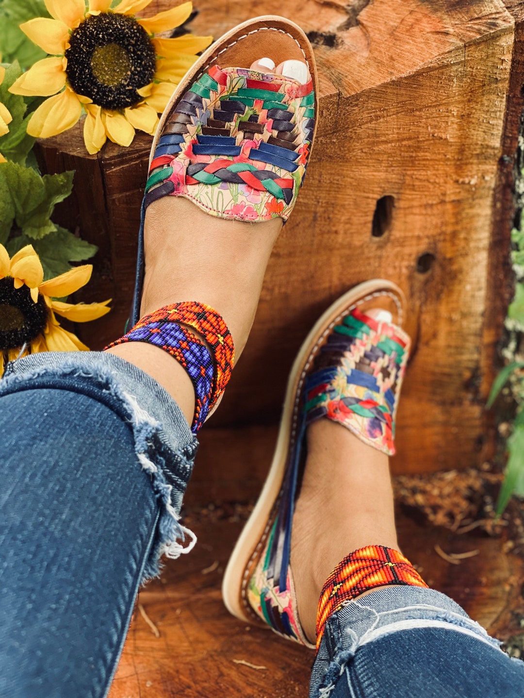 Serenity Open Toe Modern Huarache Sandal Mexican Style Boho Hippie All ...