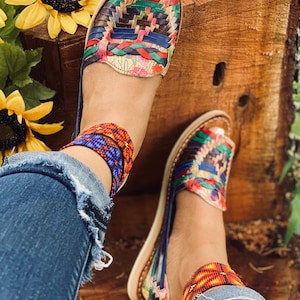 Serenity open toe modern Huarache Sandal - Mexican style Boho Hippie All sizes-  shoe Huarache estilo mexicano Premium genuine leather