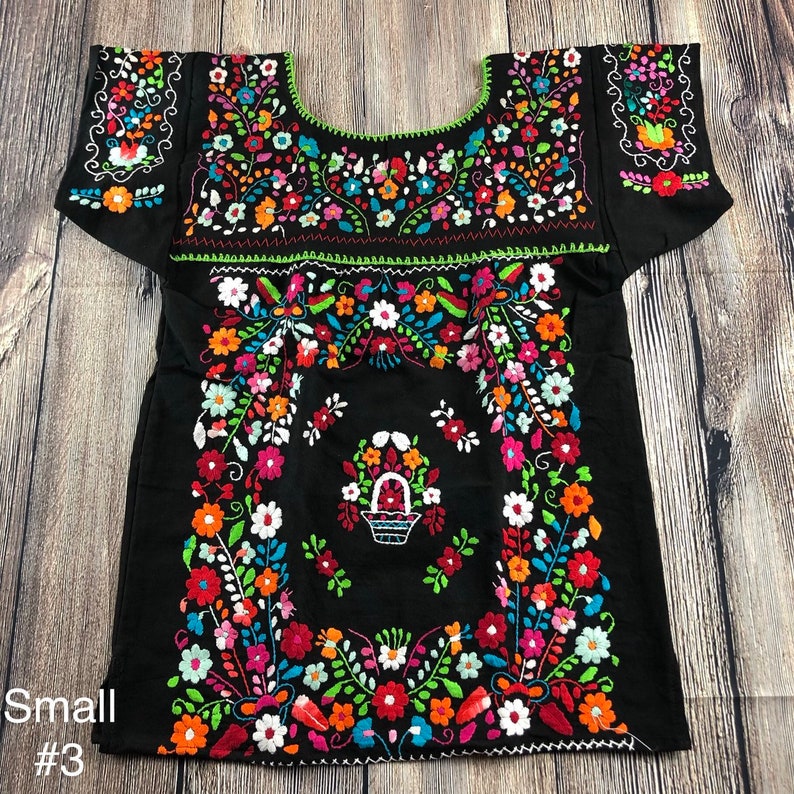 Small Mexican Rococo Embroidery Top Fiesta Blouse Small Hand - Etsy