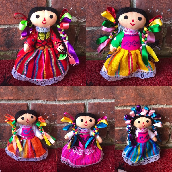 Maria Handmade Doll| Fiesta Doll| Party Mexican Favors|Rag Mexican Doll| 4"