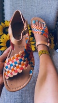 Huarache Sandal All Sizes Boho- Hippie Vintage Mexican Style- Sandal Huarache leather Oralia  original wide friendly product logo