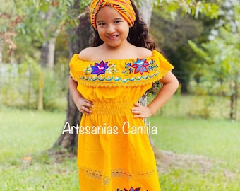 Girl&#39;s Toddler Mexican Fiesta Floral Embroidered Dress All SIzes