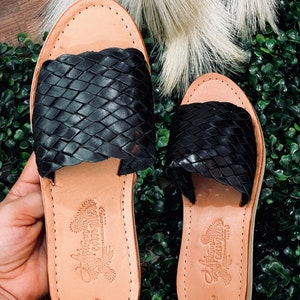 Mexikanische Huarache Sandale handgewebte Lederslip auf Huarache Sandale - mexikanischer Stil Boho Hippie Alle Größen - estilo mexicano style Folien