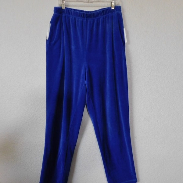 Princess size 1X plus blue velvet pants/elastic waist cobalt blue velvet pants/soft  comfortable relax  beautiful blue velvet pants
