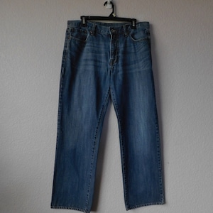 Lucky Brand Size 34 Dungarees by Gene Montesano Distressed Jeans USA Made 