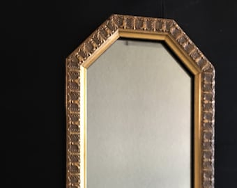 Vintage  octagon wall mirror/octagon gilded wall mirror/beautiful floral design wall mirror