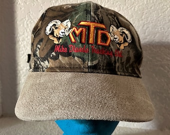 Camo baseball cap/faux suede visor camo baseball cap/2 rams embroidery camo  trucker baseball cap