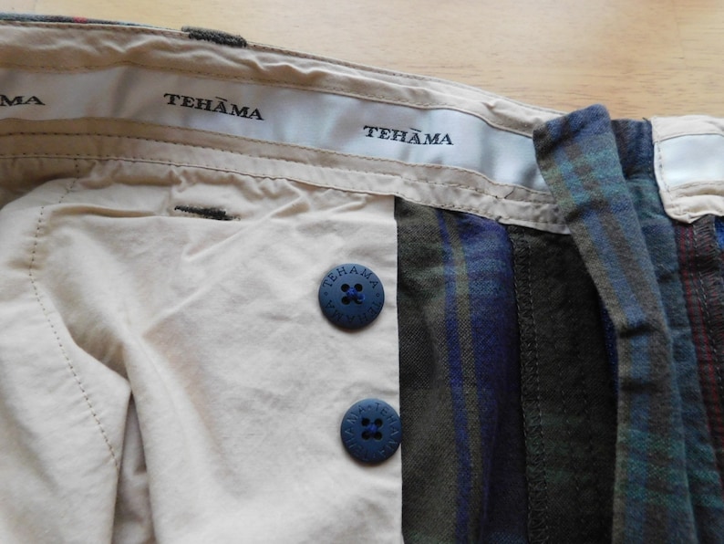 Rare Tehama size 36 men's cotton shorts/ classic cotton checker shorts/brown green red checker shorts image 5