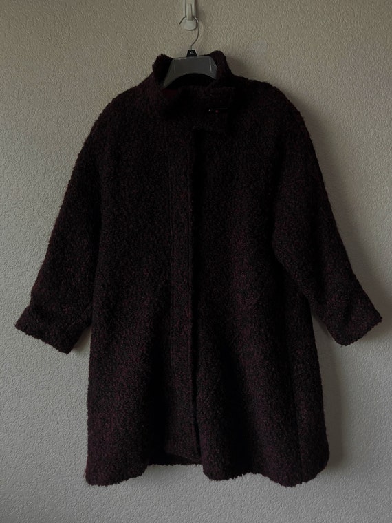 vintage size M/L boiled wool women's coat/black bu
