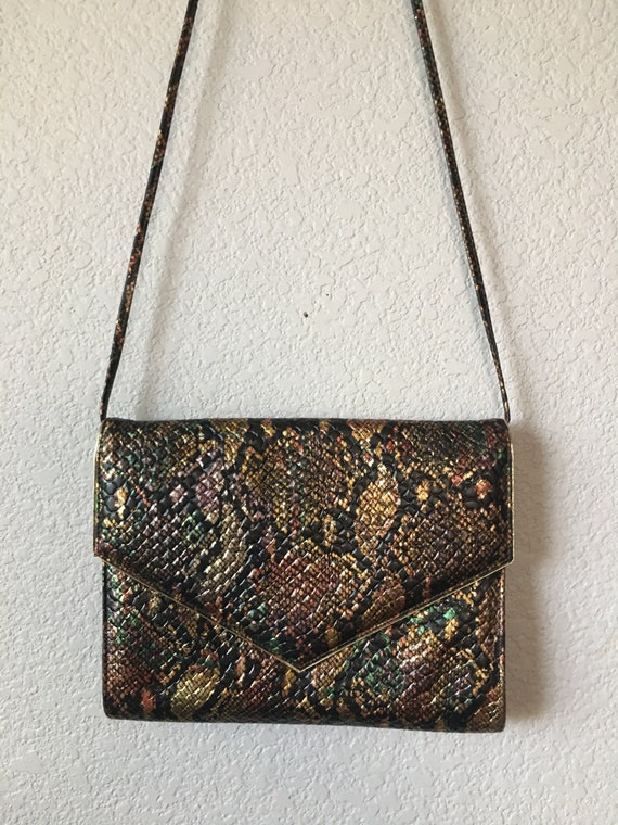 CA magdesians python emboss messenger bag/colorful