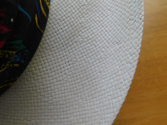 Colorful wide band panama hat/ivory 3 folds wide … - image 6