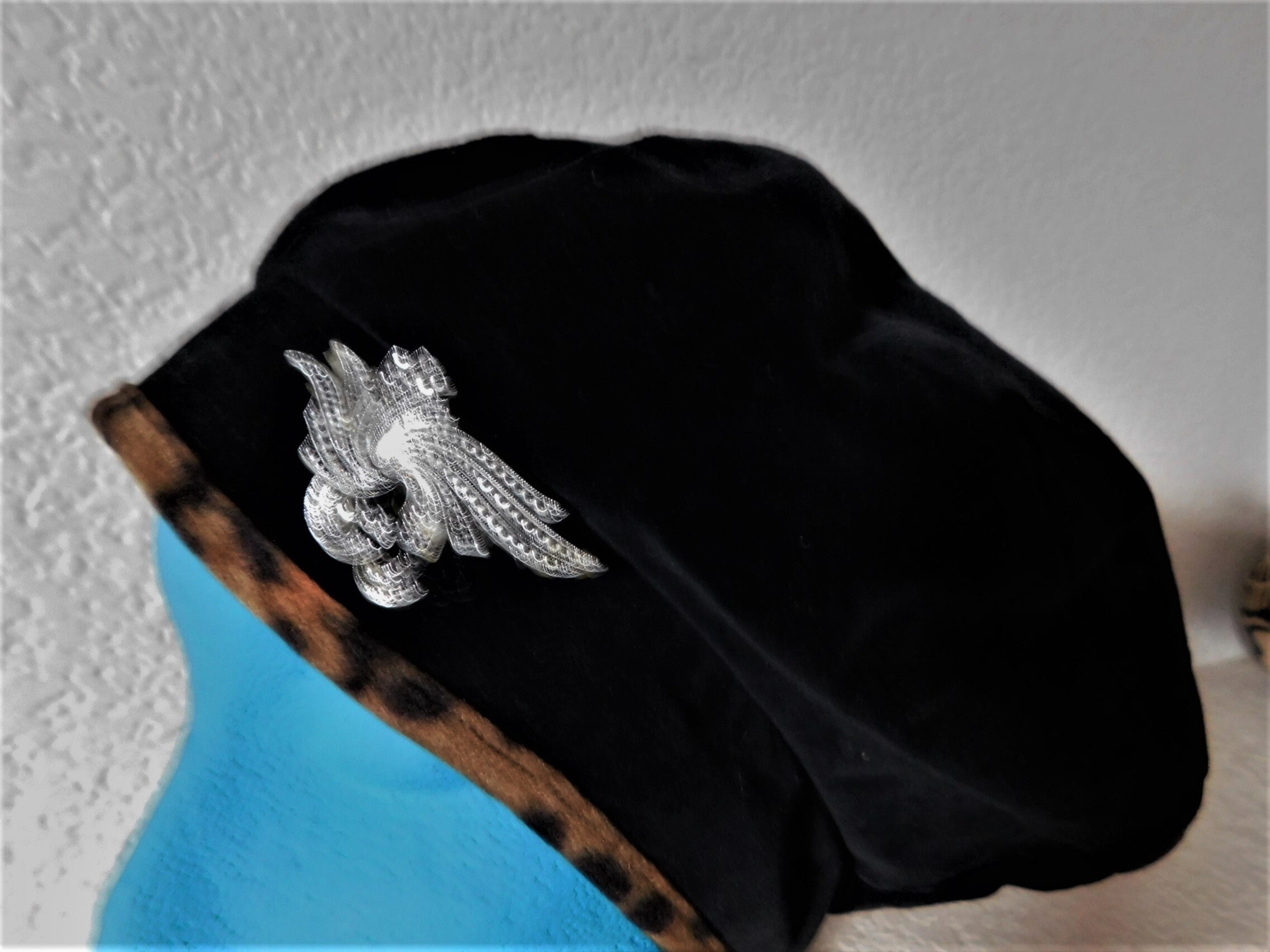 Vintage Wicking Honk Kong Velour Beret Lawliet Womens 1920 Vintage Style Velvet Beret Floral Hat  main image 4