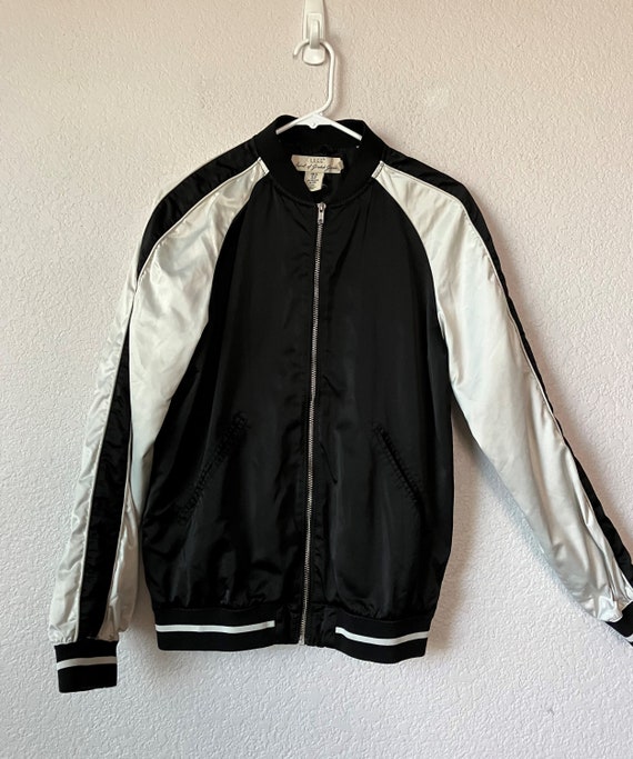 Vintage size XS unisex black beige jacket/zipper … - image 1
