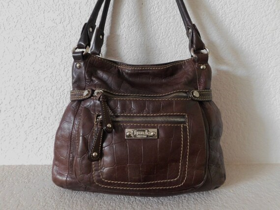 distressed leather shoulder bag