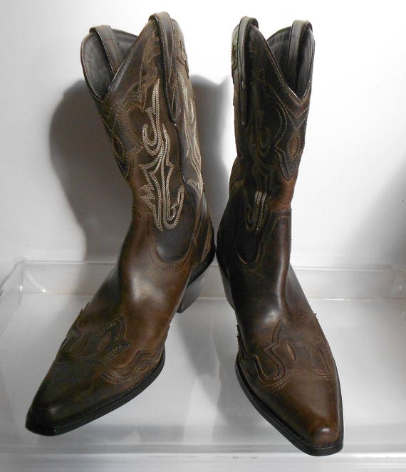 SONORA size 9M men's western boots/ brown Leather 