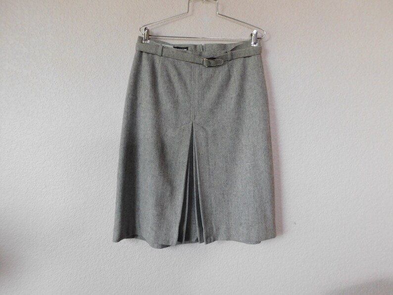 Panter gray skirt two piece wool blend suitpleated open front skirtsize 15-16