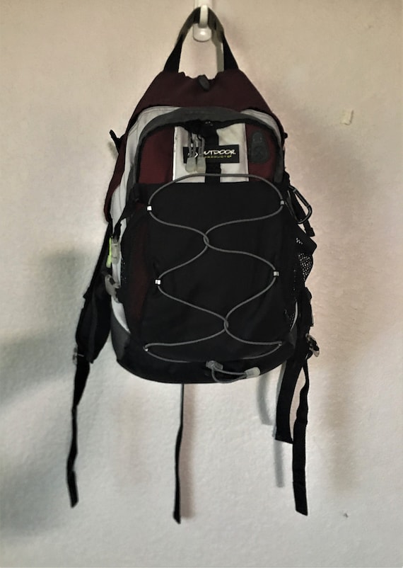 outdoor products backpack/black gray burgundy larg