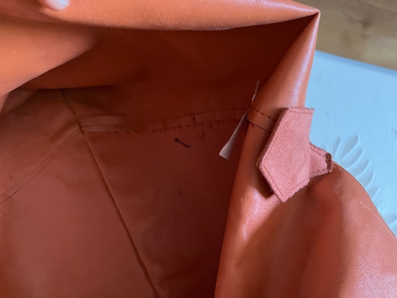 vintage faux suede orange shoulder bag/tie faux s… - image 8