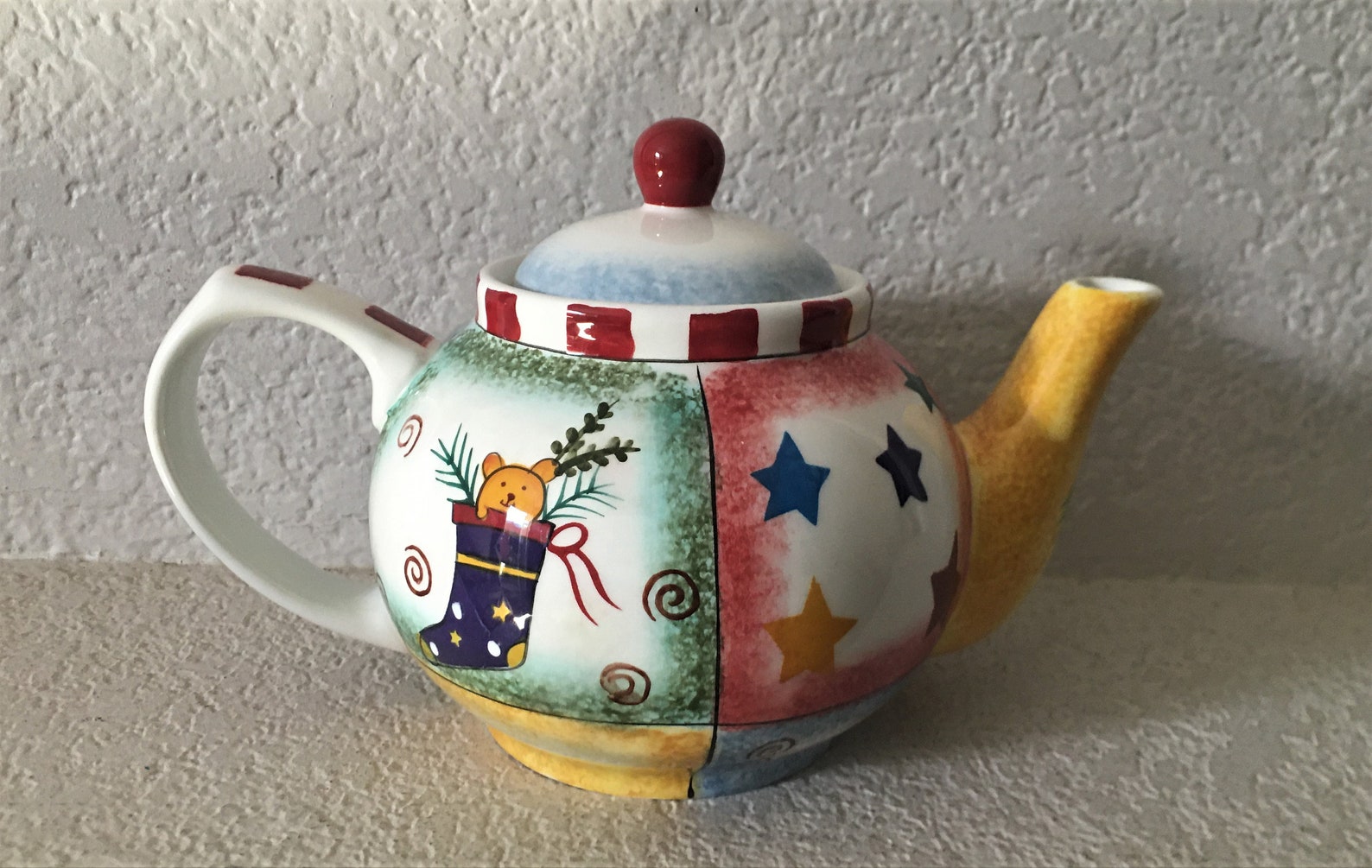 Pfaltzgraff Ceramic Christmas Tea Pot/great Holiday Theme Etsy