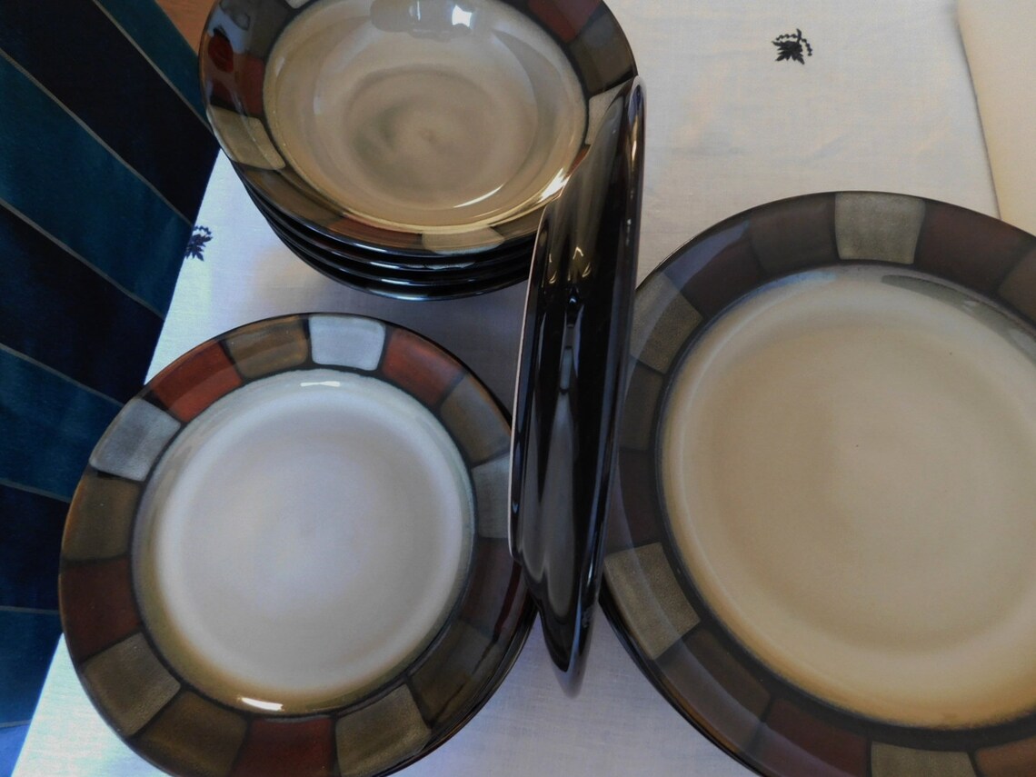 12 pcs Pfaltzgraff Taos black dinnerware/ 12 pcs black Etsy