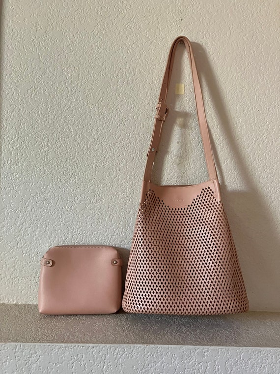 SOFT Pink diamond shoulder bag/2 bags in ONE pink 
