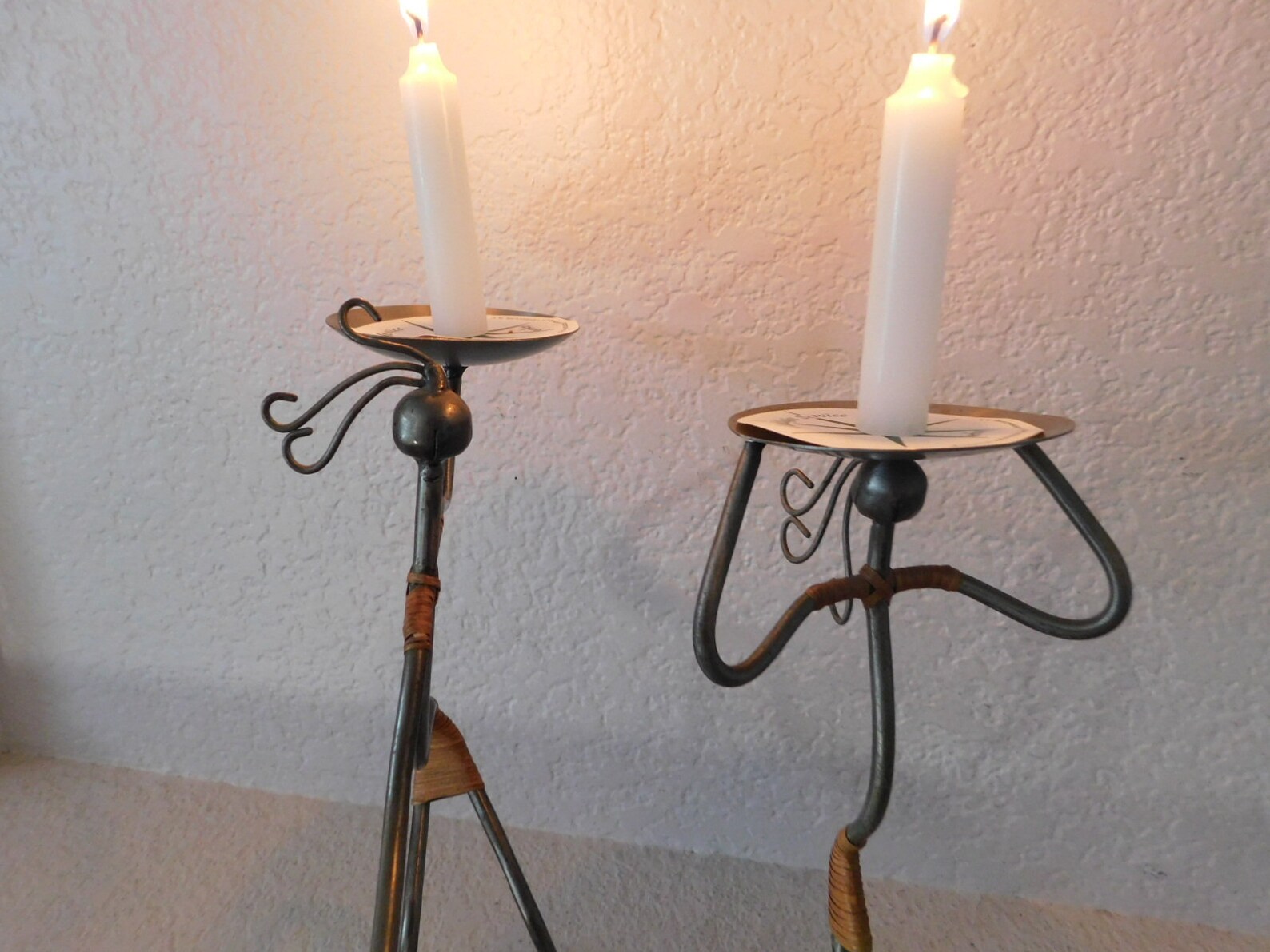 Hand Made Metal Steel Candle Holders/man & Woman Rustic Metal Etsy