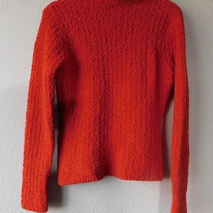 INC size L women's orange turtle neck pullover sweater/stretch soft warm turtle neck sweater image 2