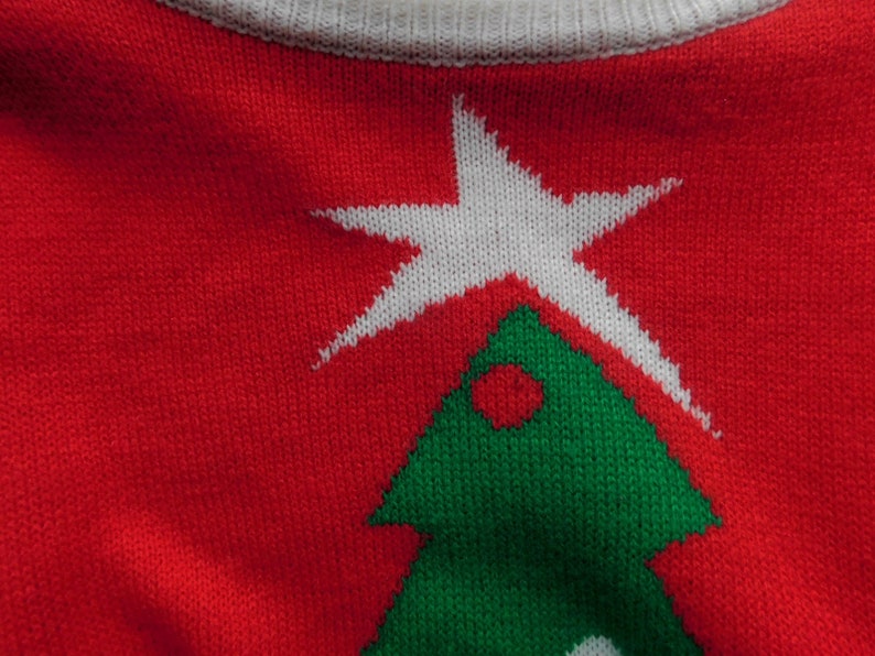 Vintage Christmas pullover sweaterChristmas tree star stripessize XL