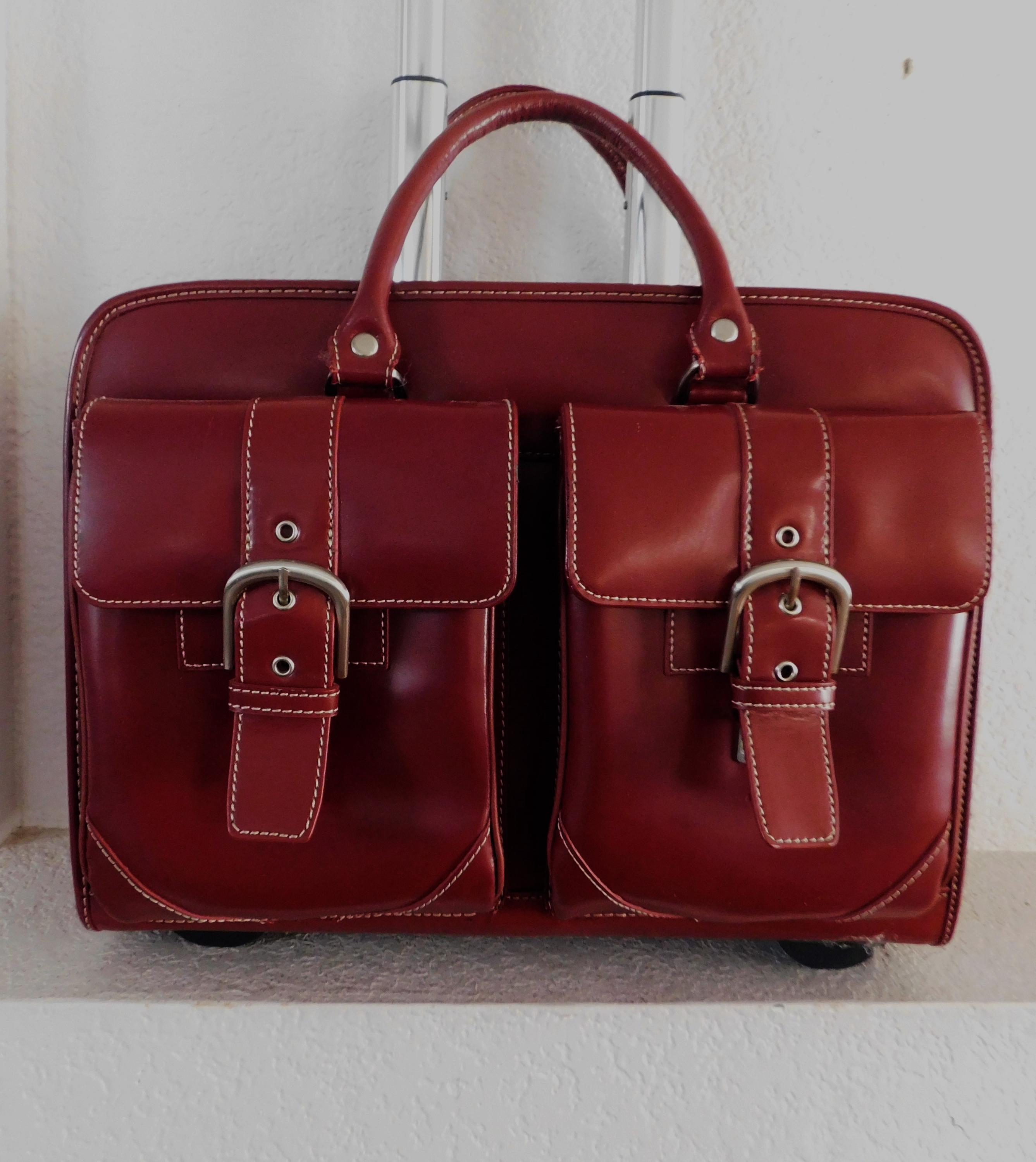 Franklin Covey red leather backpack Small Runwell Backpack - Ruby main image 2
