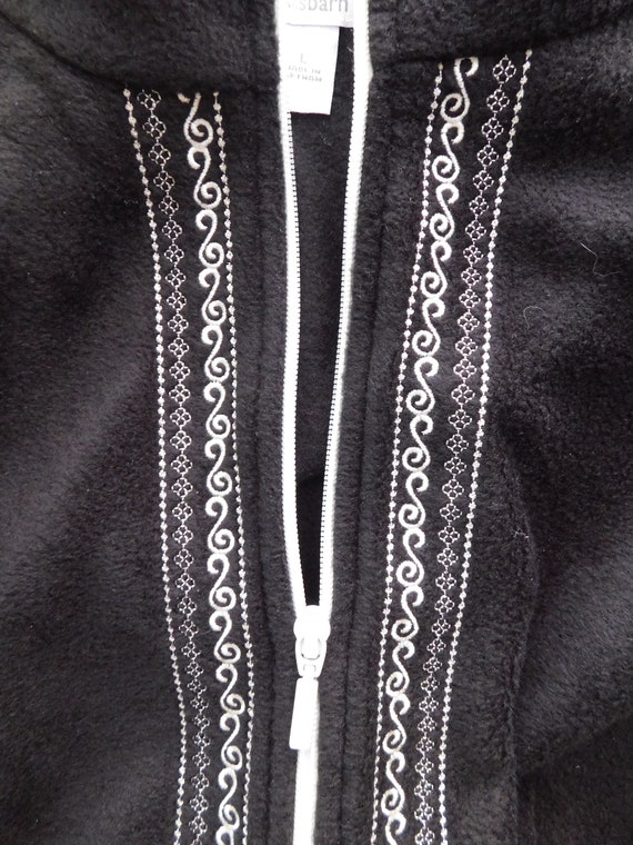 Dressbarn size L black velvet jacket/Elegant embr… - image 5