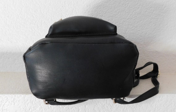 Qupid black leather backpack/cute compact black l… - image 6