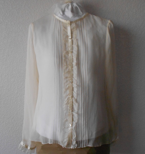 Blusa transparente de seda tamaño 10P de Charter Club/Blusa de - Etsy México