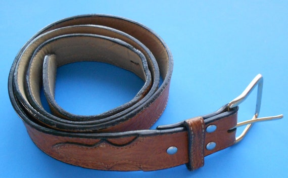 Vintage NOCONA belt/ men's genuine leather belt/ gold - Etsy 日本