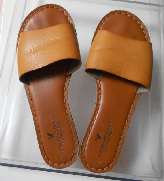 leather sandals slip on
