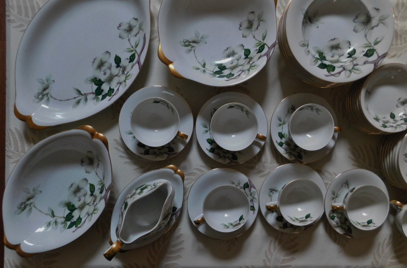 54 Pcs Meito Norleans China Dinner Set/livonia (dogwood) 1952'S