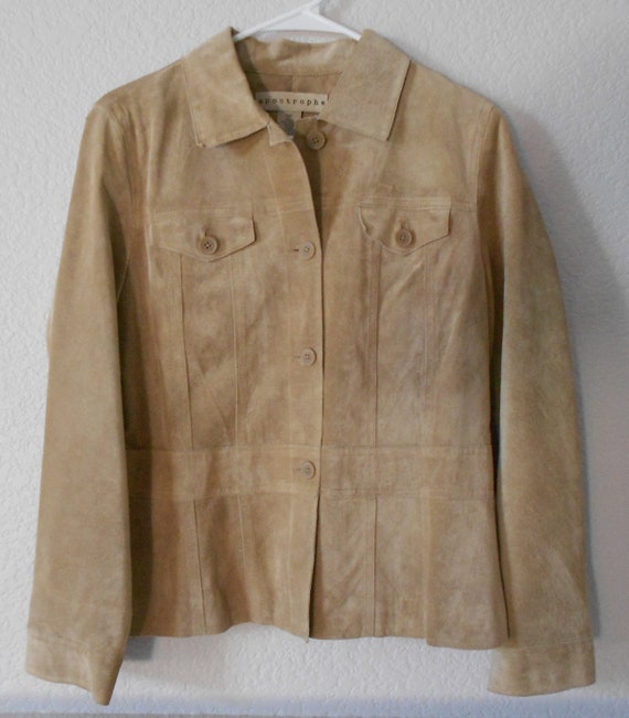 Apostrophe size 14P  woman's tan soft leather jack